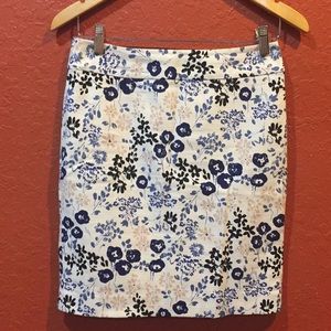 Classic Floral Ann Taylor Petite Pencil Skirt